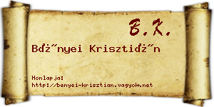 Bényei Krisztián névjegykártya